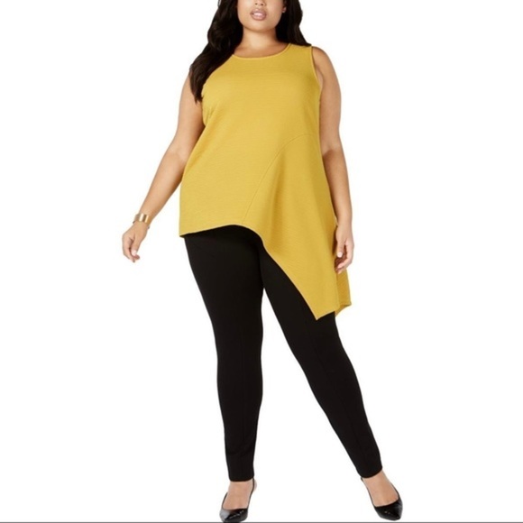 Alfani Tops - New Alfani Plus Asymmetrical Ribbed Pullover Top